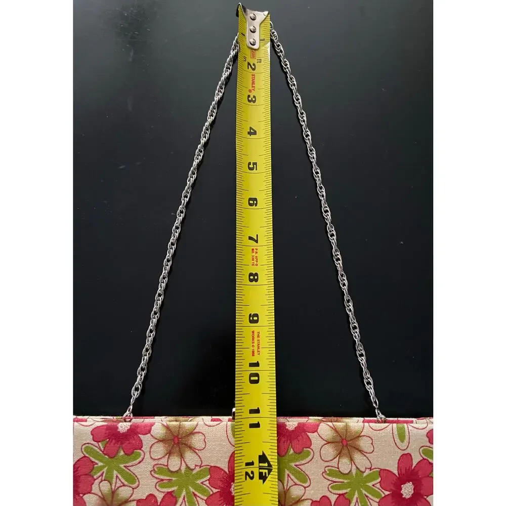 Spring Floral Clutch Purse w/Chain Strap